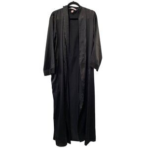 Victorias Secret Long Satin Robe Size XS/Small Black Polyester Lounge Intimate